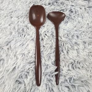 Vintage MCM Mid Century Brown Melamine Utensils Rosti Hutzler Serving Stirring